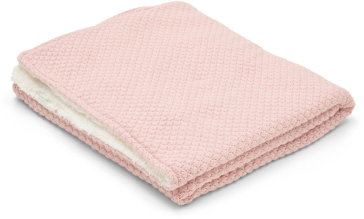 Coperta per lettino lavorata a maglia Little Dutch - pile - rosa - Essentials