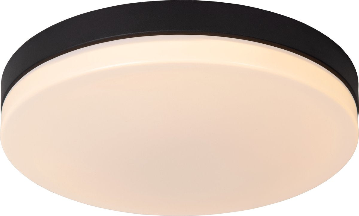 Lucide biskit - plafonnière (plafondlamp) badkamer - ø 40 cm - led - 1x36w 2700k - ip44 - bewegingssensor - zwart