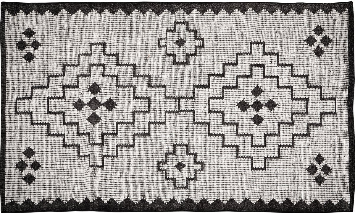 Tappeto Woood Omari - lana iuta - nero naturale - 1x160x230 cm