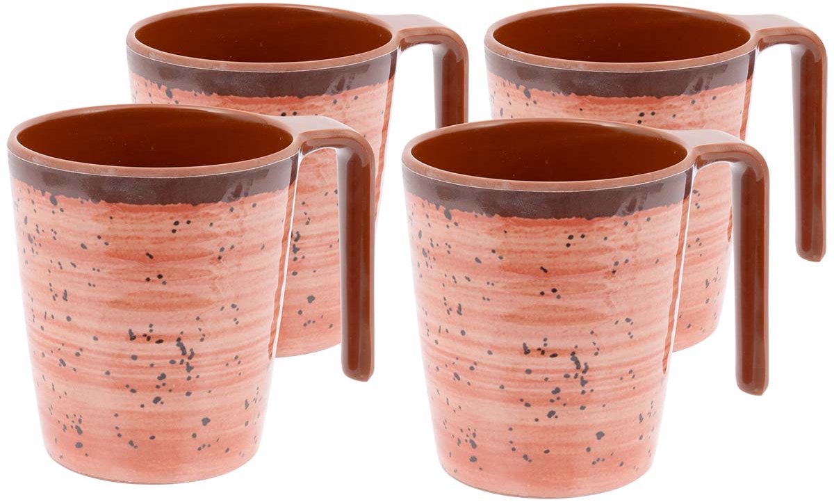 Bo-camp mok l - halo - 4 stuks - melamine - clay
