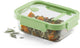 Contenitore per alimenti Lékué in vetro 1520 ml - rettangolo - verde