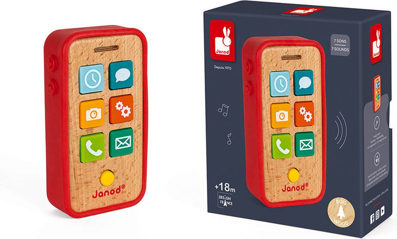 Janod - Telefono giocattolo - Telefono con audio