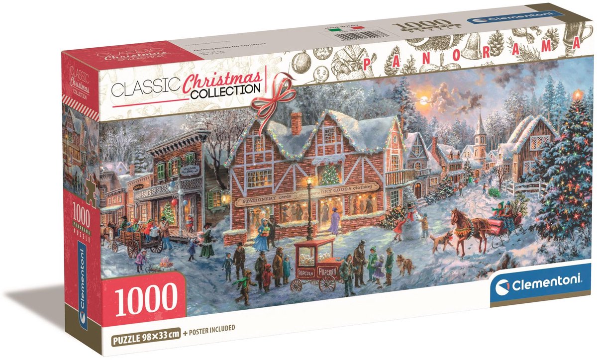 Clementoni – puzzel – 1000 stukjes – getting ready for christmas – kersttafereel – puzzel voor volwassenen
