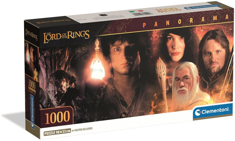 Clementoni - puzzel - 1000 stukjes - the lord of the rings panorama - puzzel voor volwassenen
