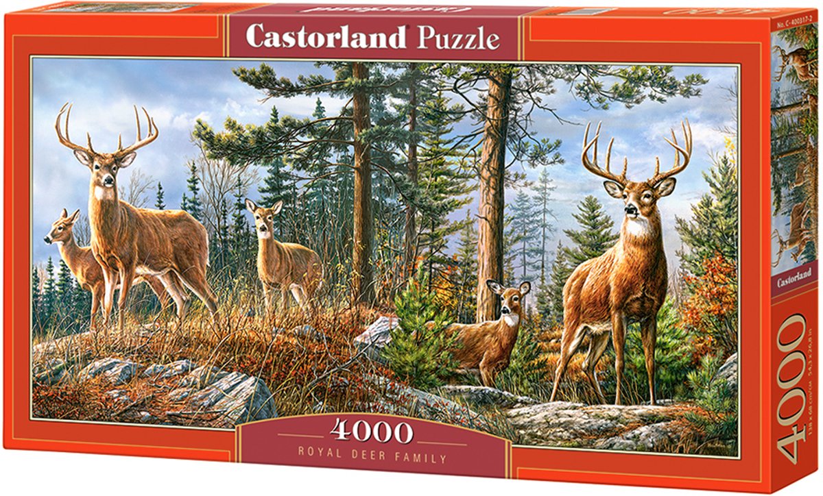 Castorland royal deer family – puzzel – 4.000 stukjes – satijnen afwerking – perfecte pasvorm – europese kwaliteit