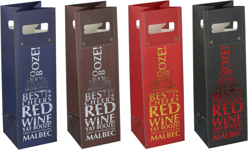 Party casa bolsa de regalo para botella de vino - embalaje de regalo para botella de vino con asa - embalaje de regalo para botella de vino - bolsa de regalo de vino reutilizable - embalaje de vino para regalo - 1 variante aleatoria