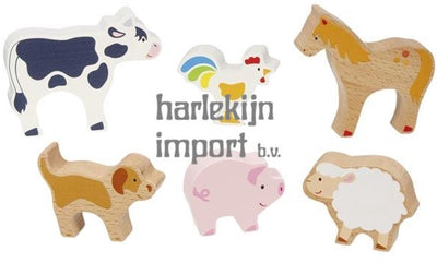 Animales de granja de madera Goki, 6 uds.