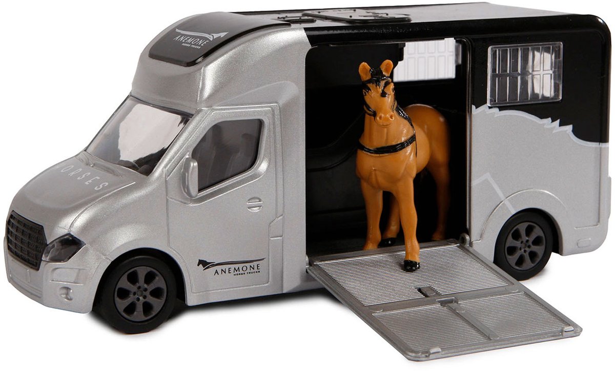 Kids Globe Die Cast Horse Truck con luce e grigio del suono