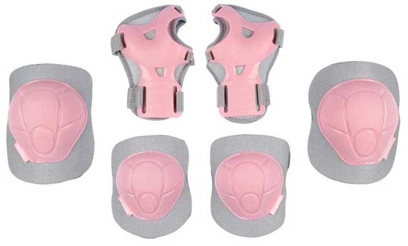 Set di protezioni per pattini Nijdam per bambini - rosa cemento - rosa grigio - l