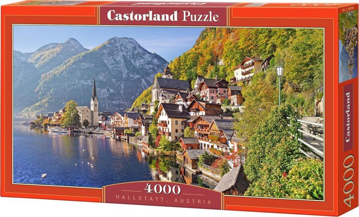 Castorland hallstatt, austria – puzzel – 4.000 stukjes – satijnen afwerking – perfecte pasvorm – europese kwaliteit
