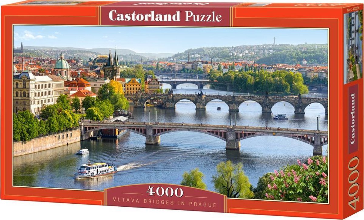 Castorland vltava bridges in prague – puzzel – 4.000 stukjes – satijnen afwerking – perfecte pasvorm – europese kwaliteit