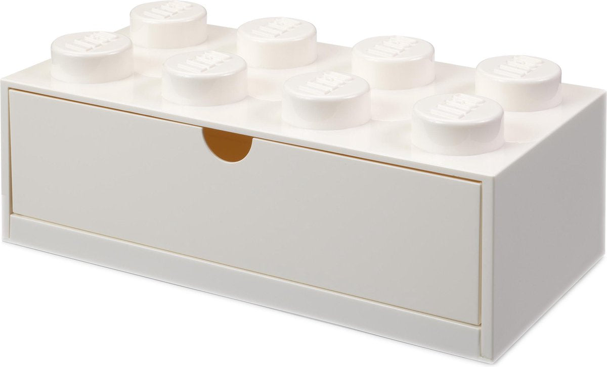 Cassetto scrivania Lego mattoncino 8, bianco -