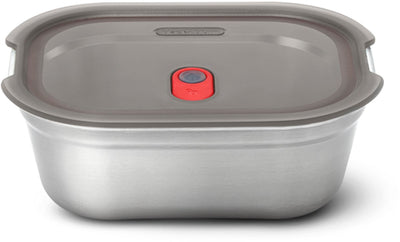 Black blum black+blum steel food box small - meal prep - 173x127x65mm - grijs rood