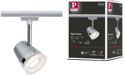 Paulmann urail railspot cone gu10 max. 10w dimbaar 230v chroom mat, chroom