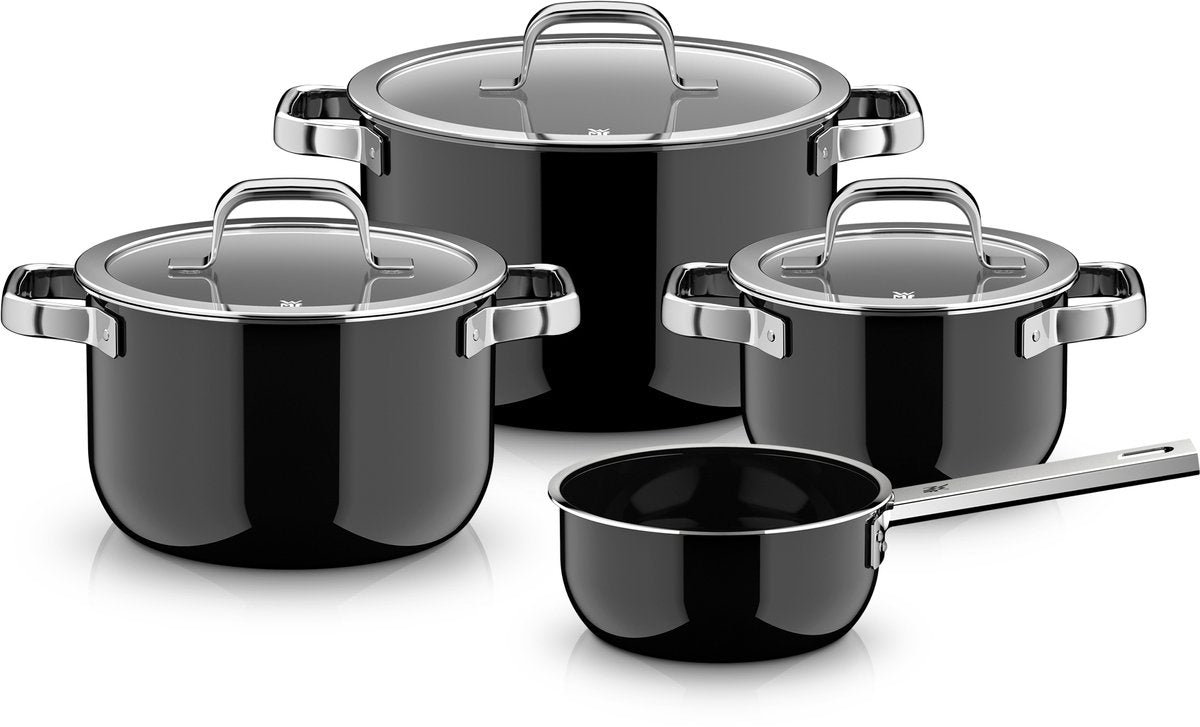 Wmf fusiontec 2.0 mineral pro - set padelle - 4 pezzi - nero - induzione - antigraffio - adatto a tutte le fonti di calore