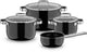 Wmf fusiontec 2.0 mineral pro - set padelle - 4 pezzi - nero - induzione - antigraffio - adatto a tutte le fonti di calore