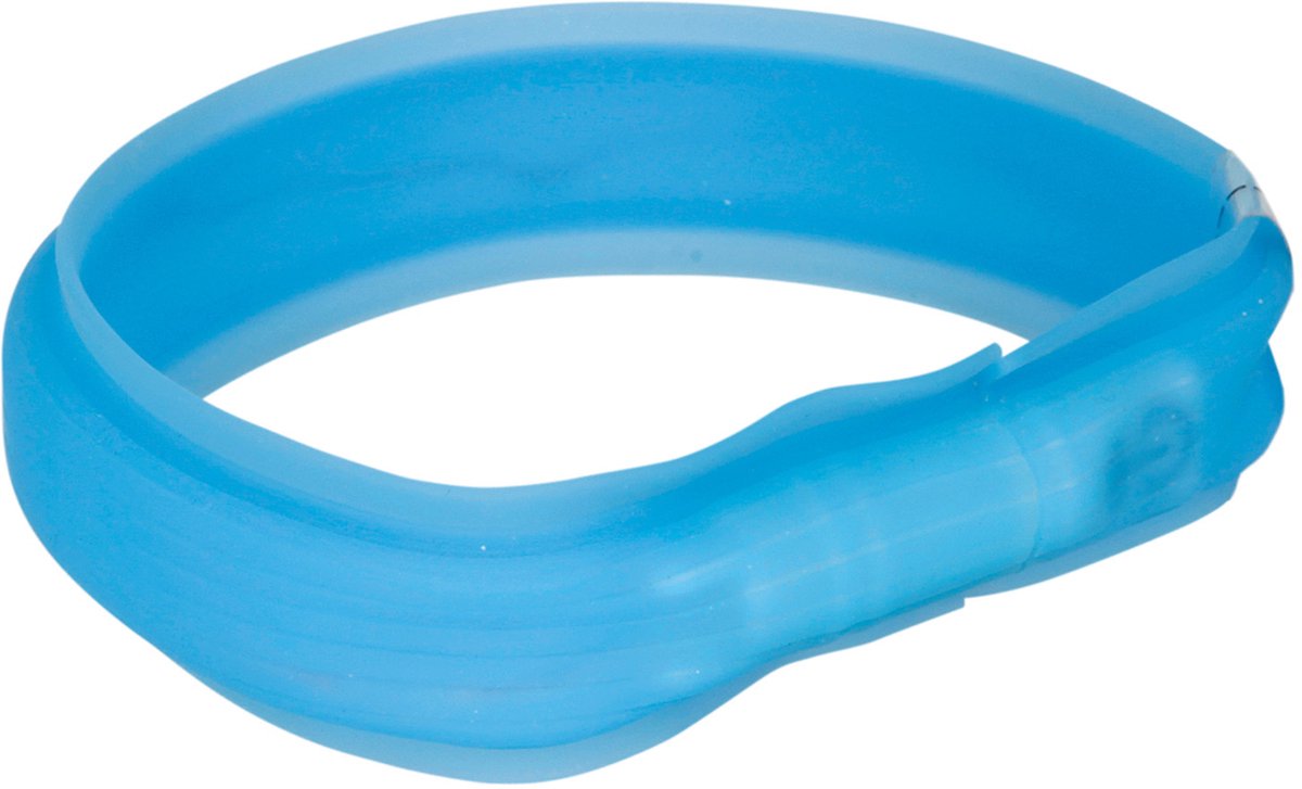 Trixie collar flash USB luminoso recargable azul 30 mmx70 cm