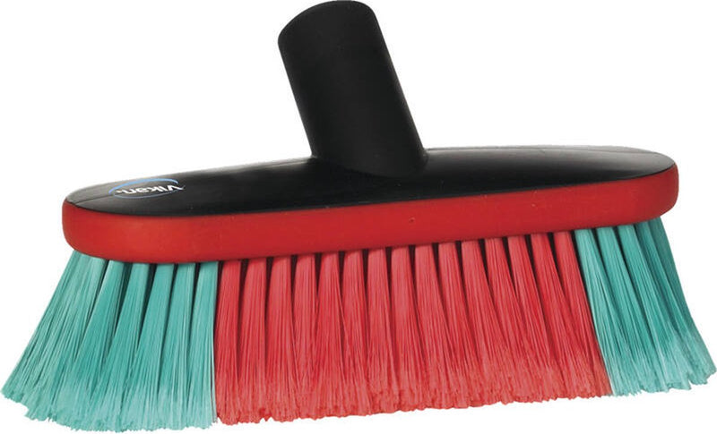 Vikan 526952 cepillo de lavado ovalado - 230 mm - permeable al agua - cerdas suaves divididas - cepillo para coche - lavado de coches