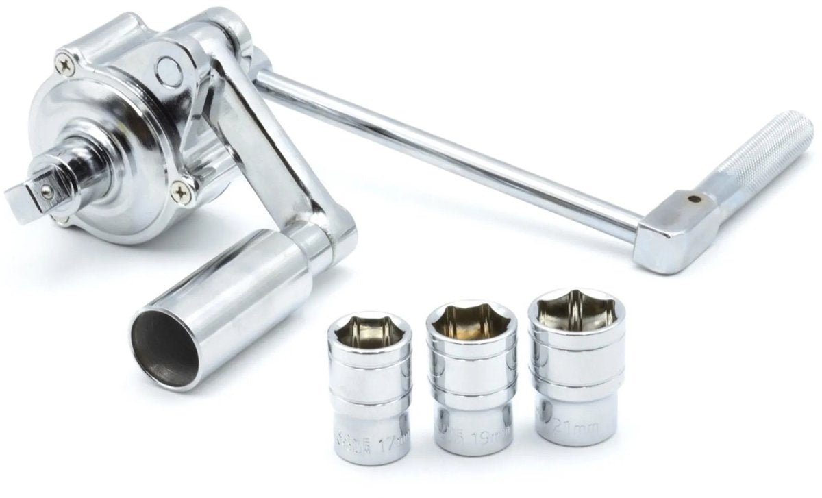 Chiave per trasmissione di potenza Geko - rapporto 1:16 - comprese bussole 17mm, 19mm, 21mm