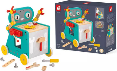 Janod - brico'kids - macchina per attività con carrello robot