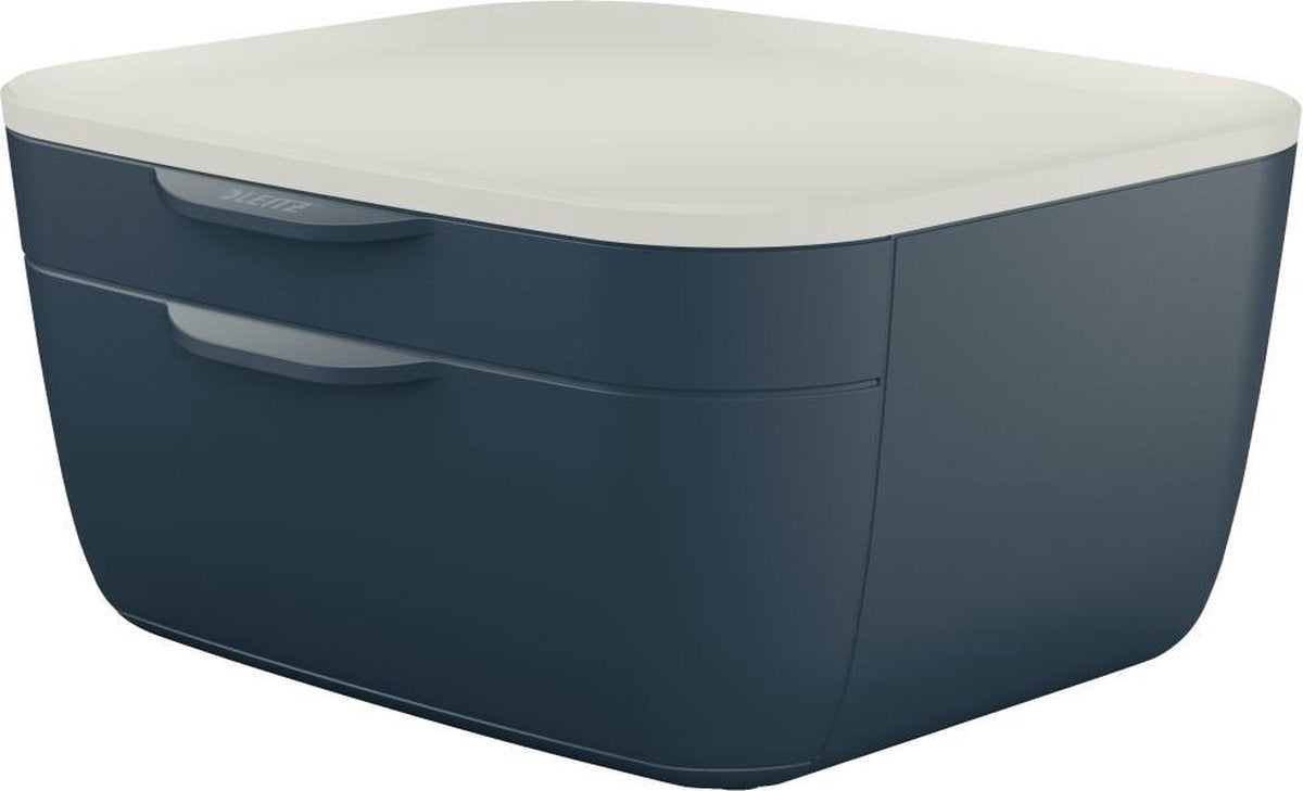 Leitz cosy ladenblok - ladekastje met 2 laden - ladenbox voor bureau - ideaal voor thuiskantoor thuiswerken - fluweel grijs