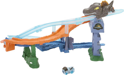 Hot wheels raceverse jurassic world crash splash cluedo game orange