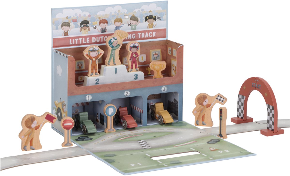 Maleta de juegos Little Dutch con pista de carreras