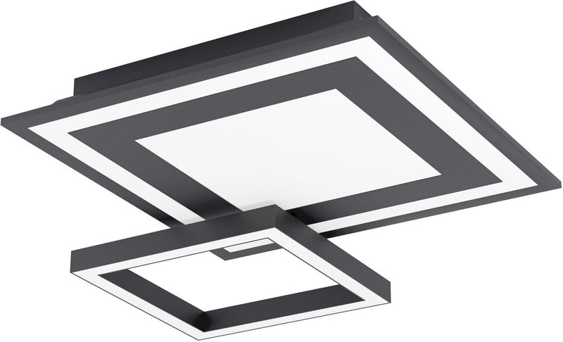 Eglo connect.z savatarila-z smart plafondlamp - 45 cm - zwart wit - instelbaar rgb wit licht - dimbaar - zigbee