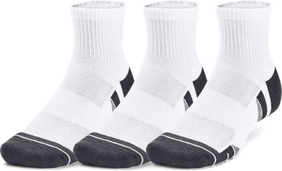 Under armour ua performance tech 3pk qtr-wht calcetines deportivos unisex - blanco - gris azabache