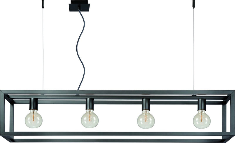 Lucide oris - lampada a sospensione - 4xe27 - ferro grigio