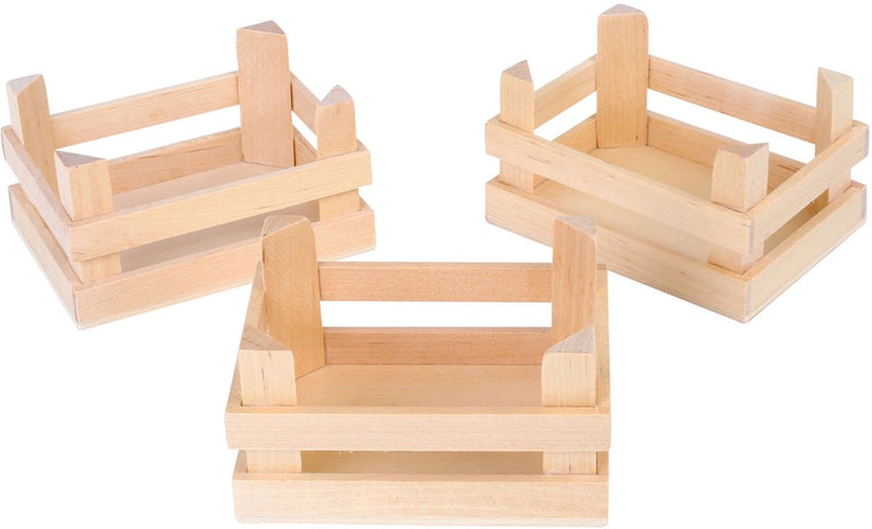 Casse di legno a piede piccoli piccoli 10x8x5,5 cm, set di 3
