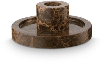 Vtwonen - candlestick - brown - marble - 10.2x4cm