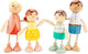Woet ® wooden dollhouse dolls - family of 4 dolls - flexible dolls for dollhouse - fsc - role play toys - from 3 years