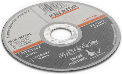 Kreator krt070420 disco da taglio per metalli in acciaio inox d125 | disco da taglio 6 pezzi