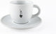 Taza de café o capuchino Bialetti con platillo – porcelana – blanco – vajilla original