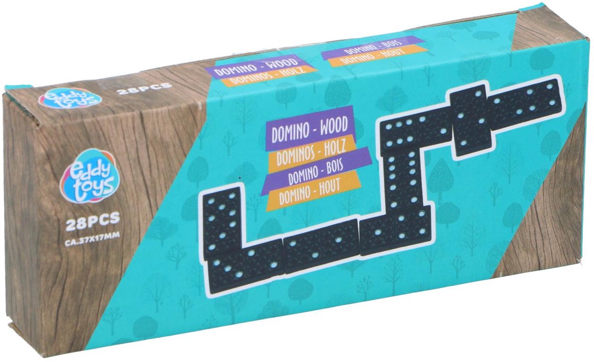 Wooden domino set, 28 pieces.