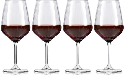 Copas de vino Alpina vino tinto - 4 piezas copas de vino tinto - copa de vino 50cl - juego de copas de vino - juego de copas para la cena - copas de vino - copa transparente