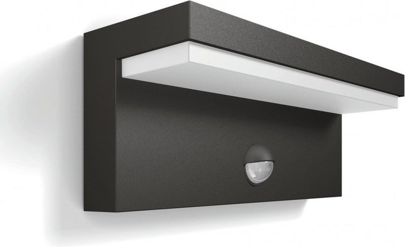 Philips led philips bustan buitenwandlamp - met sensor - antraciet