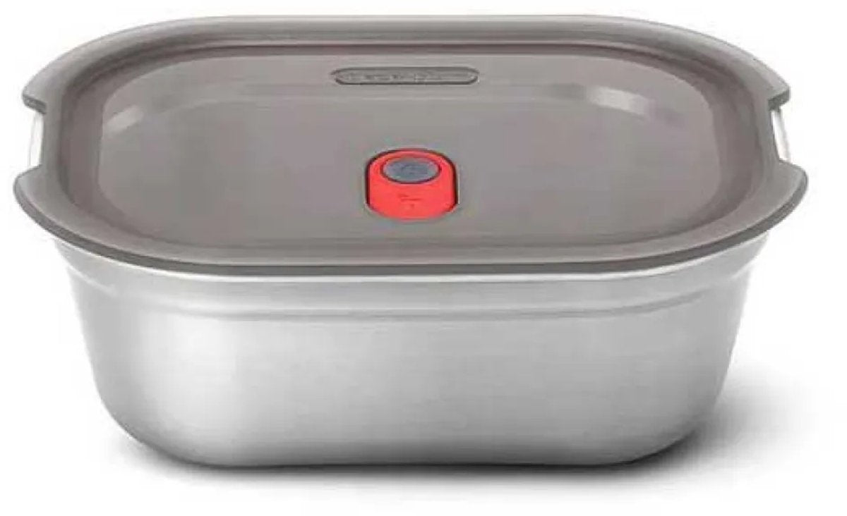 Black blum black+blum caja de comida de acero grande - preparación de comidas - 206x159x79mm - gris rojo