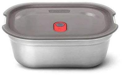 Black blum black+blum steel food box large - meal prep - 206x159x79mm - grijs rood