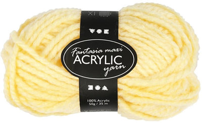 Creativ company hilo acrílico fantasia, l: 35 m, maxi, amarillo claro, 50 g 1 ovillo