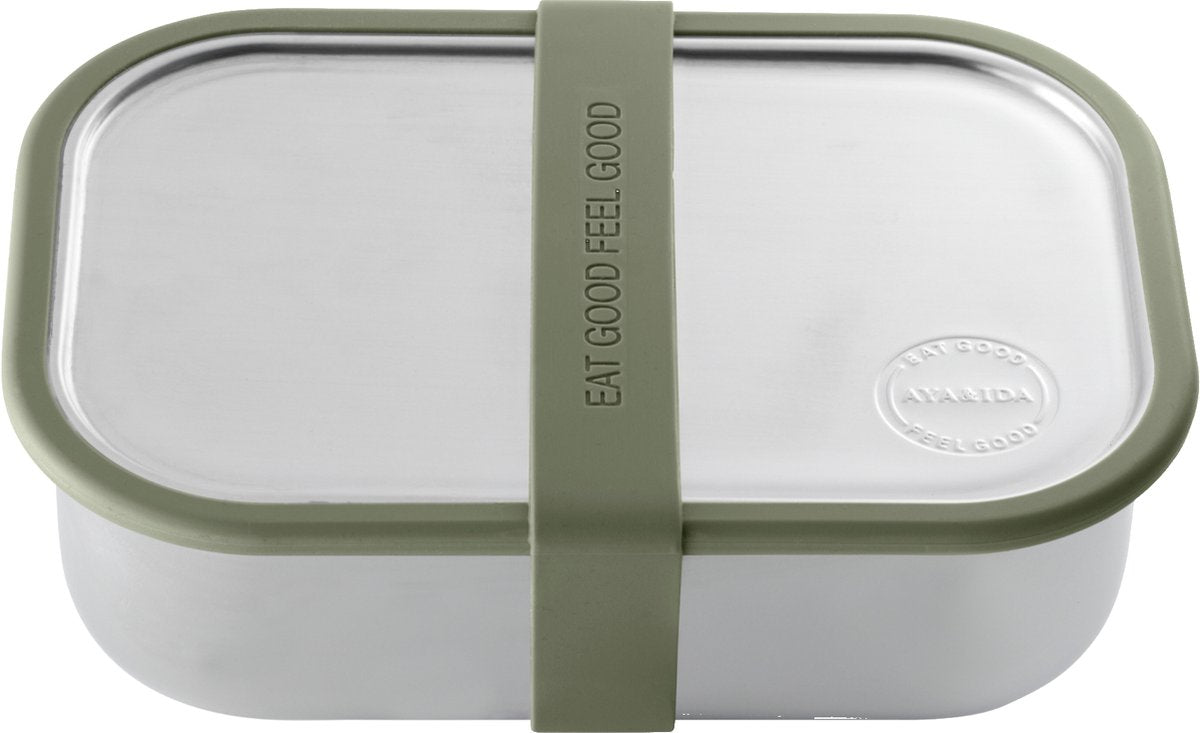 Aya ida aya ida - lonchera - caja de almacenamiento - llévala contigo - pan - 1000ml - verde tropical