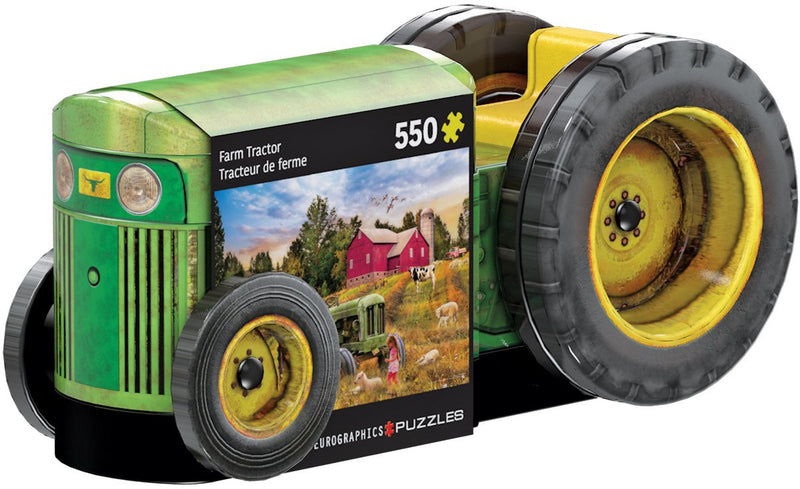 Puzzle Eurographics tractor vintage - 550 piezas - caja de metal.