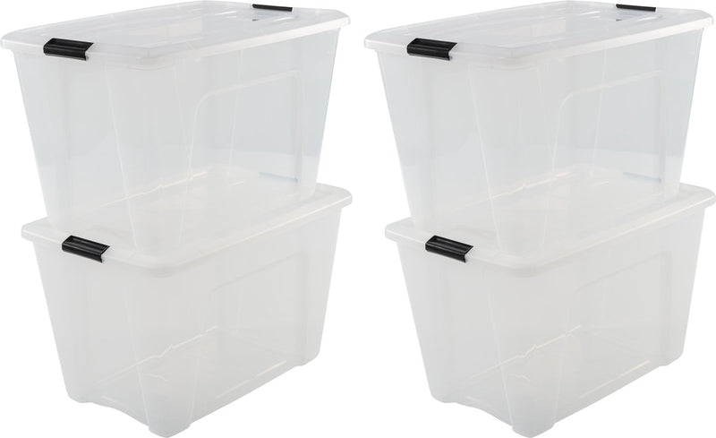 Bauletto portaoggetti Iris - 60 l - plastica - nero trasparente - set da 4