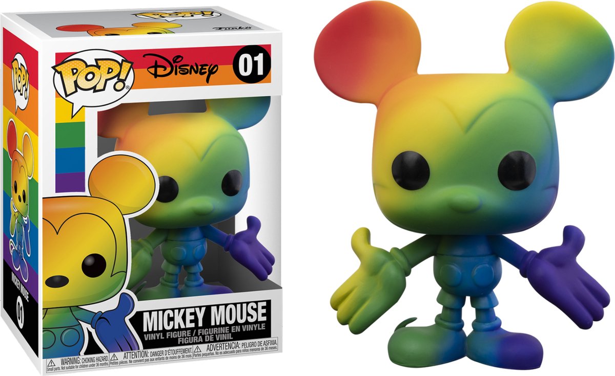 Disney funko mickey mouse - ¡pop! Figura coleccionable de mickey mouse orgullo (rnbw) 9 cm - arcoiris