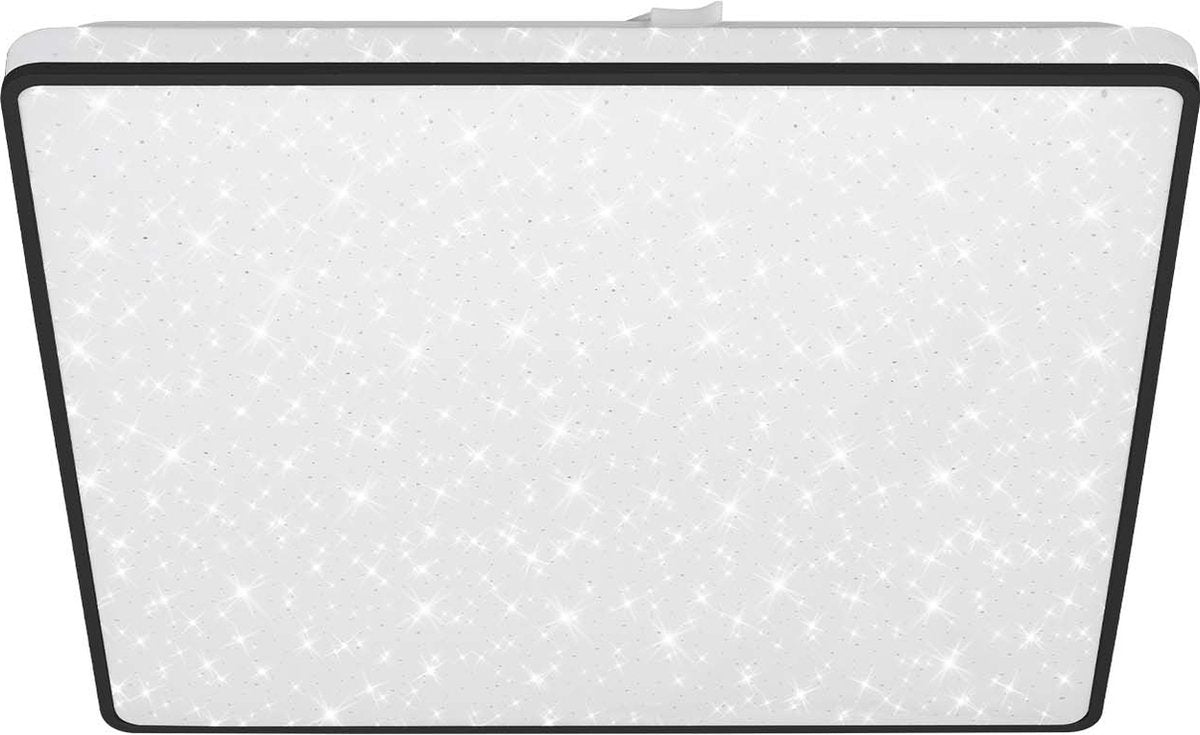 Briloner - led plafonniére - plafondlamp met sterrenheme - ster decor - neutraal wit licht - 37x37x4.5 cm - zwart