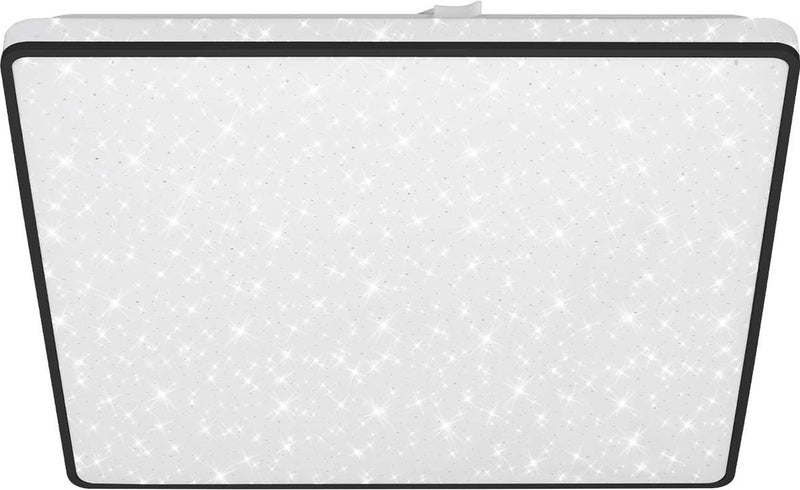 Briloner - Plafoniera LED - plafoniera con cielo stellato - decoro stelle - luce bianca neutra - 37x37x4,5 cm - nero