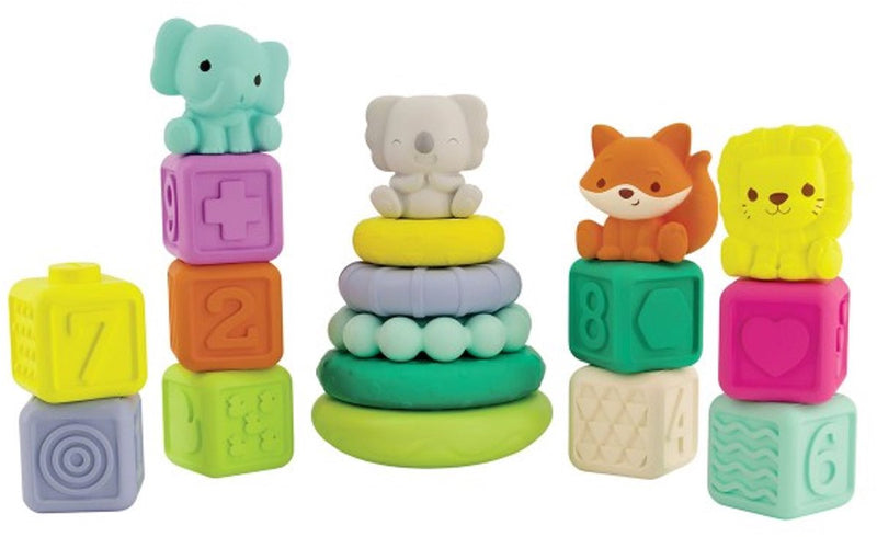 Set di giocattoli impilabili Infantino per neonati e bambini piccoli - educativo.