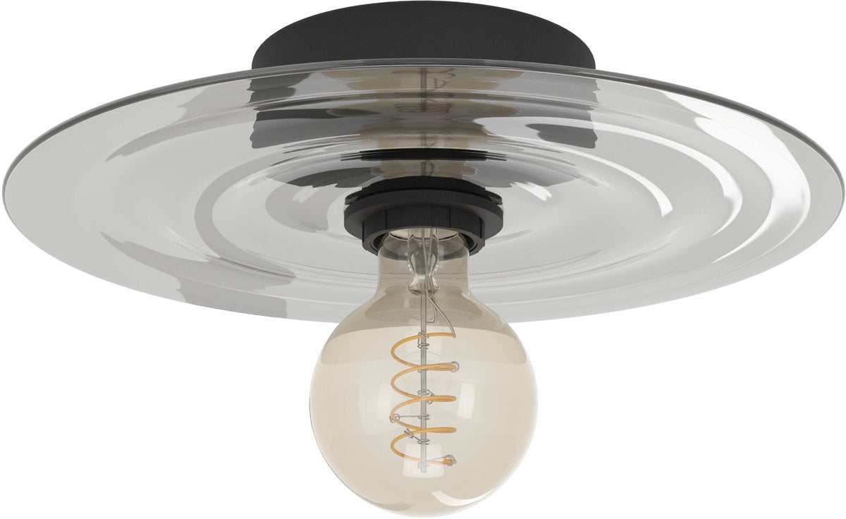 Eglo lintmill plafondlamp - wandlamp - e27 - ø 30 cm - zwart|grijs
