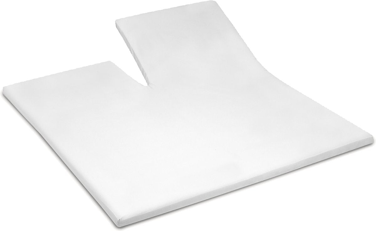 Cenicienta - topper - sábana ajustable con división - hasta 15 cm de altura del colchón - jersey doble - 200x200 210 cm - blanco